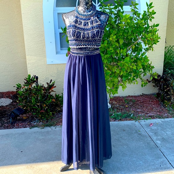 Sequin Hearts Dresses & Skirts - Beautiful blue and gemmed gown